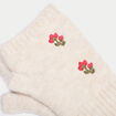 Mitaines avec broderie ecru femme