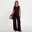 Gilet sans manches tweed violet fonc&eacute; femme