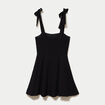 Robe patineuse courte &agrave; fines bretelles noir femme