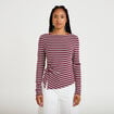 Top ajust&eacute; manches longues col rond rouge femme