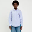 Chemise ray&eacute;e blanc femme
