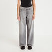 Jean wide leg taille basse denim gris clair femme