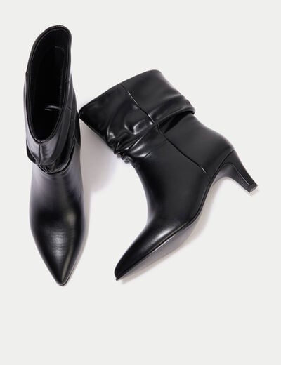 Bottines aspect daim noir femme
