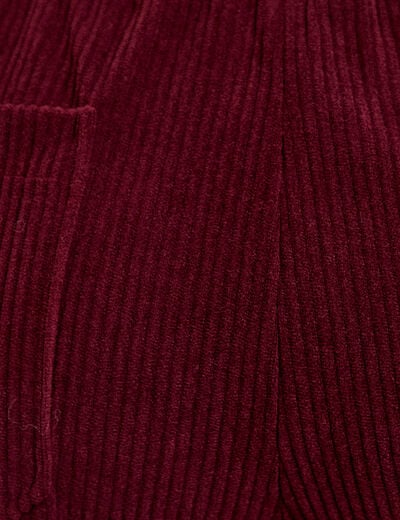 Pantalon jogging velours bordeaux femme