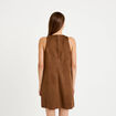 Robe courte &eacute;vas&eacute;e sans manches marron femme