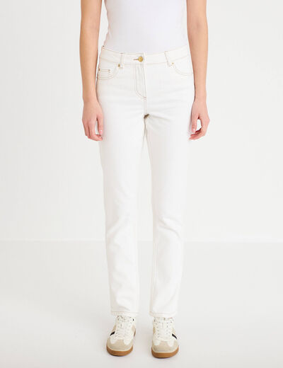 Jean slim taille standard denim blanc femme