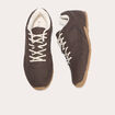 Baskets basses aspect daim marron femme