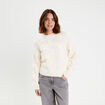 Pull fleurs en relief ecru femme