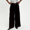 Pantalon large avec ceinture noir femme
