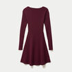 Robe pull patineuse manches longues bordeaux femme
