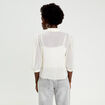 Chemise droite courte voile manches 3/4 ecru femme