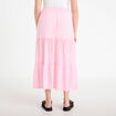 Jupe longue trap&egrave;ze rose clair femme