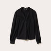 Blouse maille relief&eacute;e noir femme