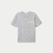 Pull ample manches courtes gris clair femme