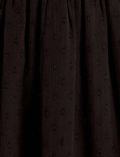 Robe &eacute;vas&eacute;e plumetis noir femme