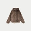 Parka r&eacute;versible &agrave; capuche taupe femme