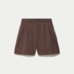 Short taille haute marron chocolat femme