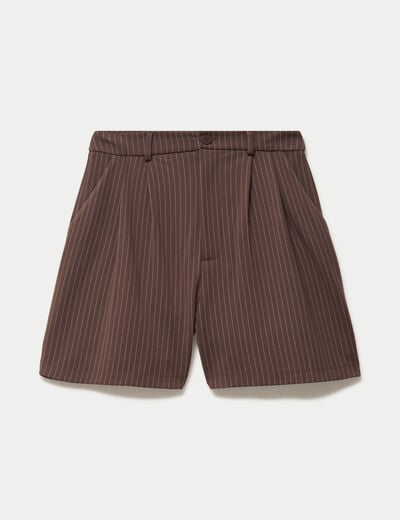 Short taille haute marron chocolat femme