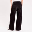 Jean wide leg taille standard denim noir femme