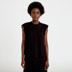 Top ample sans manches col carr&eacute; noir femme
