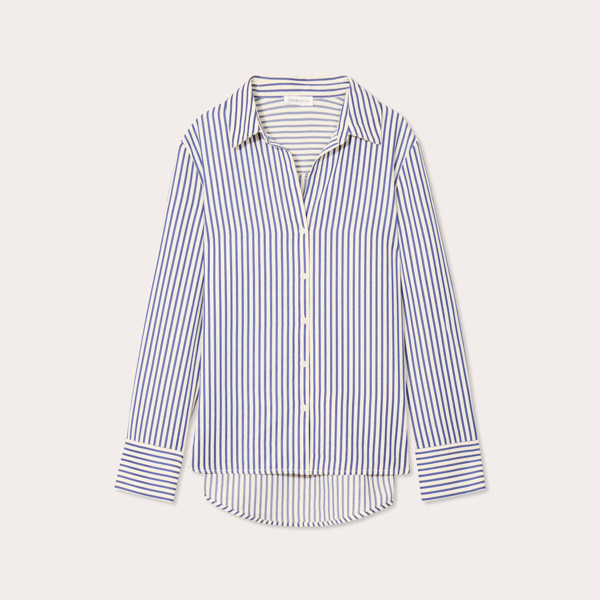 Chemise manches longues bleu marine femme