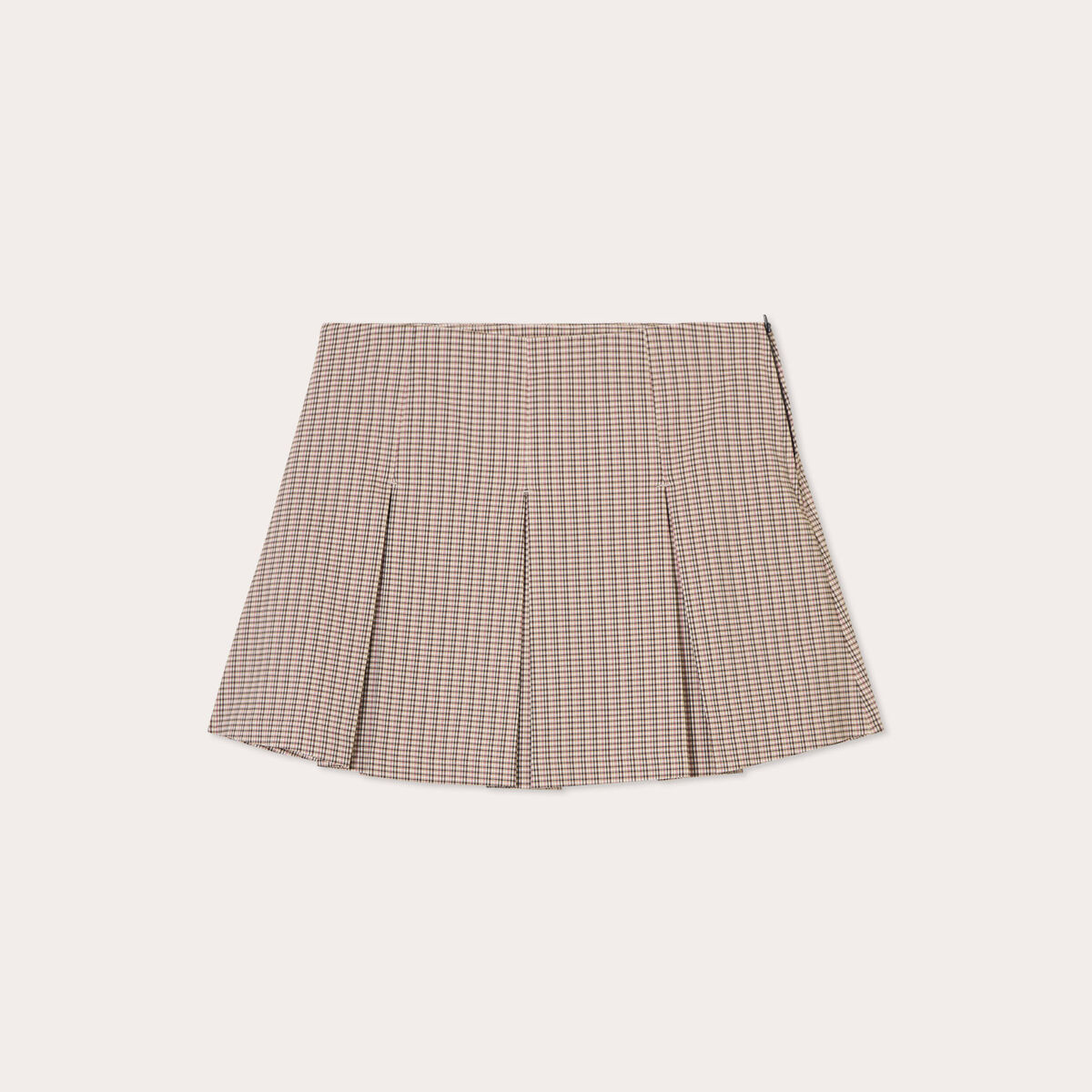 Jupe &eacute;vas&eacute;e pliss&eacute;e beige femme