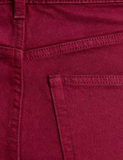 Jean wide leg taille haute bordeaux femme
