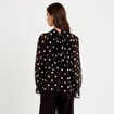 Blouse droite voile manches longues noir femme