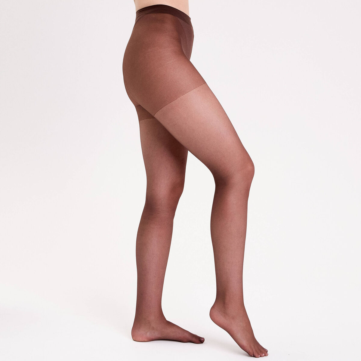 Collants semi-opaques marron fonc&eacute; femme