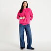 Sweat col rond manches longues rose fushia femme