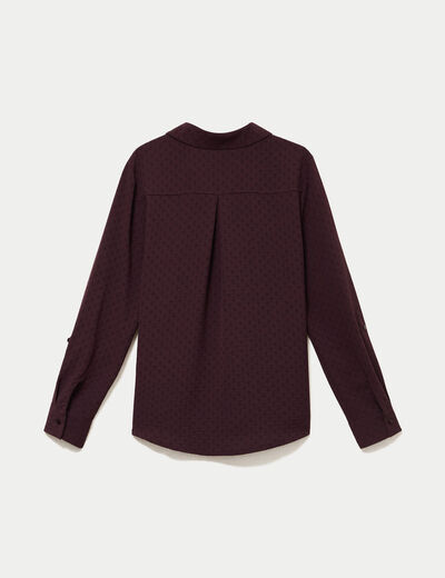 Blouse droite manches longues prune femme