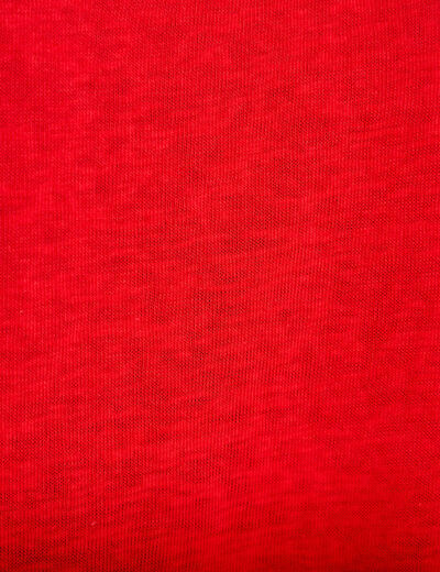 T-shirt col rond manches courtes noeuds rouge femme