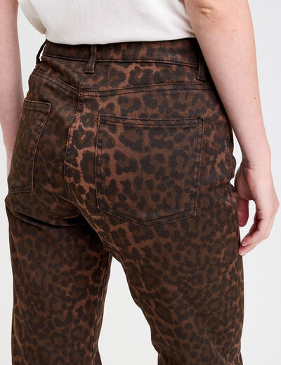 Pantalon droit marron femme