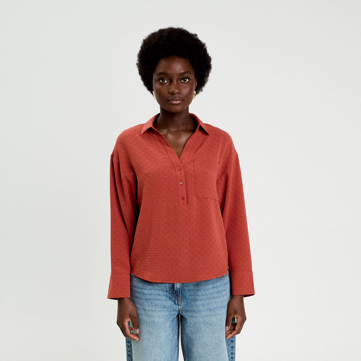 Vareuse manches longues vieux rose femme