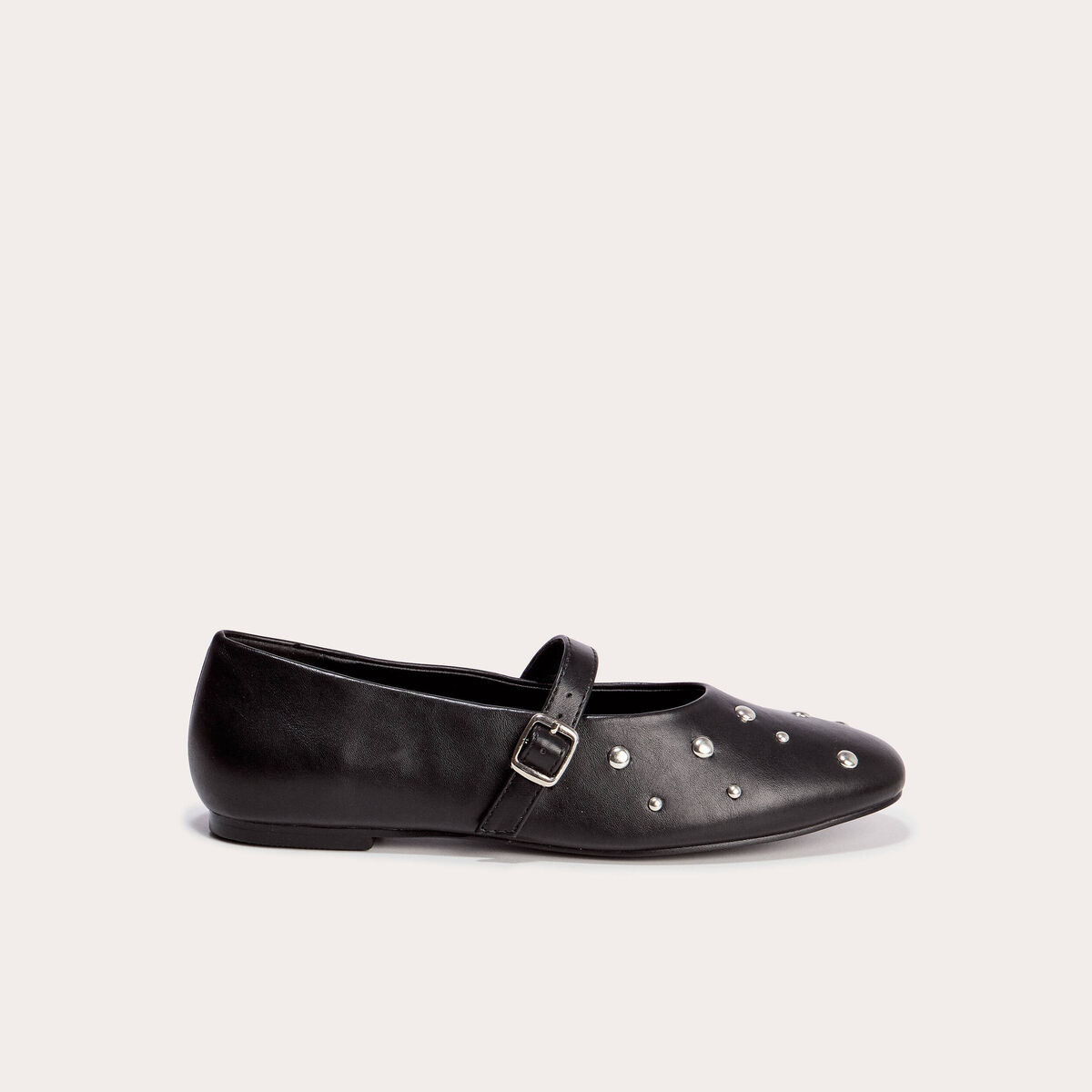 Ballerines &agrave; d&eacute;tails clout&eacute;s noir femme