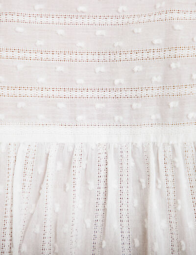 Chemise col montant manches longues ecru femme