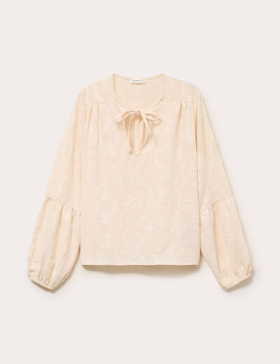 Blouse manches longues ecru femme