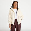 Veste &agrave; capuche bas resserr&eacute; sable femme