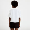 Chemise droite cropped col classique ecru femme