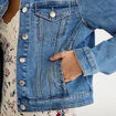 Veste cintr&eacute;e en jean col classique denim double stone femme