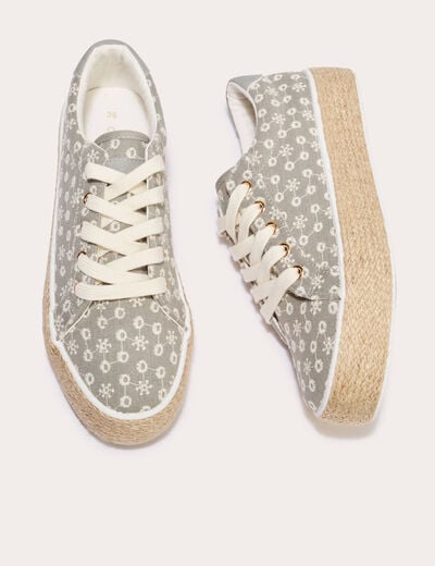 Baskets espadrilles plates beige femme
