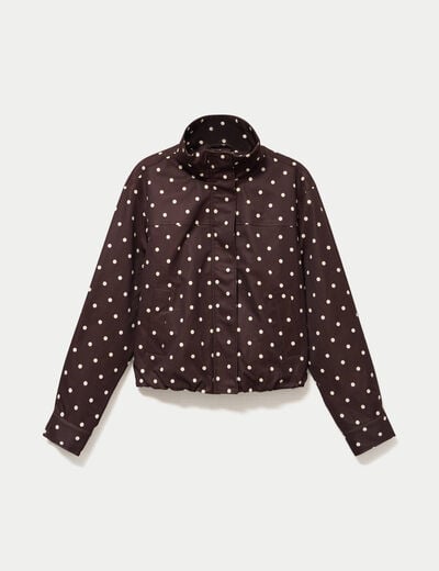 Veste oversize manches longues marron chocolat femme