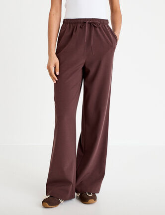 Pantalon large marron fonc&eacute; femme