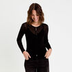 Gilet transparent manches longues noir femme