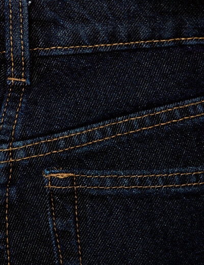 Jeans wide leg taille haute denim blue black femme