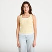 D&eacute;bardeur ajust&eacute; col rond jaune pastel femme