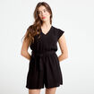 Combishort fluide noir femme