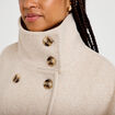 Veste chin&eacute;e col montant manches longues beige femme