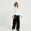Chemise cintr&eacute;e manches longues ecru femme