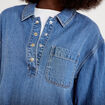 Vareuse jean col classique manches 3/4 denim double stone femme